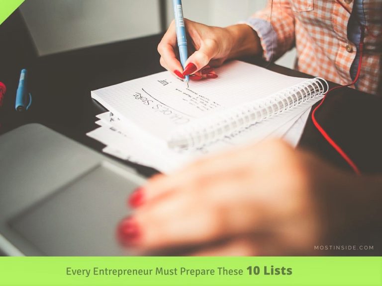 Every Entrepreneur Must Prepare These 10 Lists