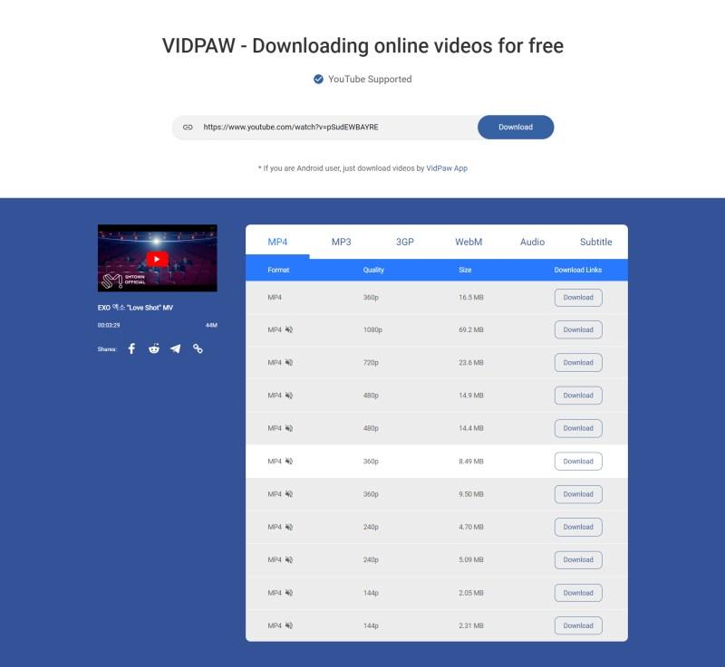 vidpaw twitter video download