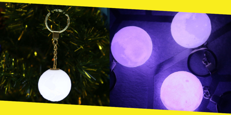 3D Full Moon LED Key Chain