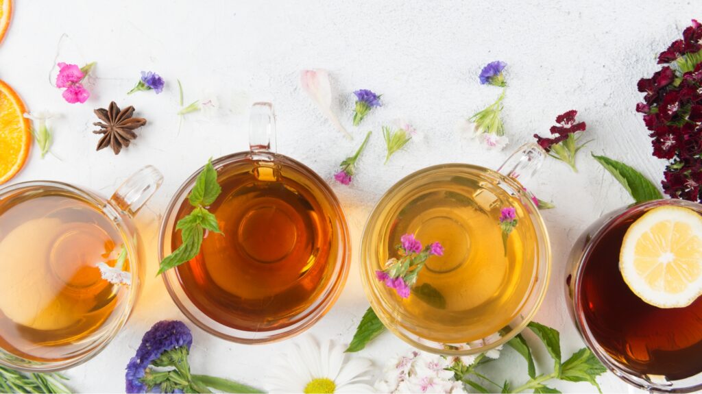 Four types of Herbal Teas.
