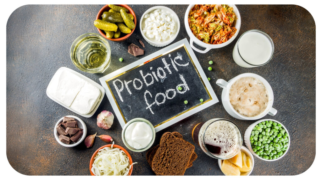Probiotic foods together.
