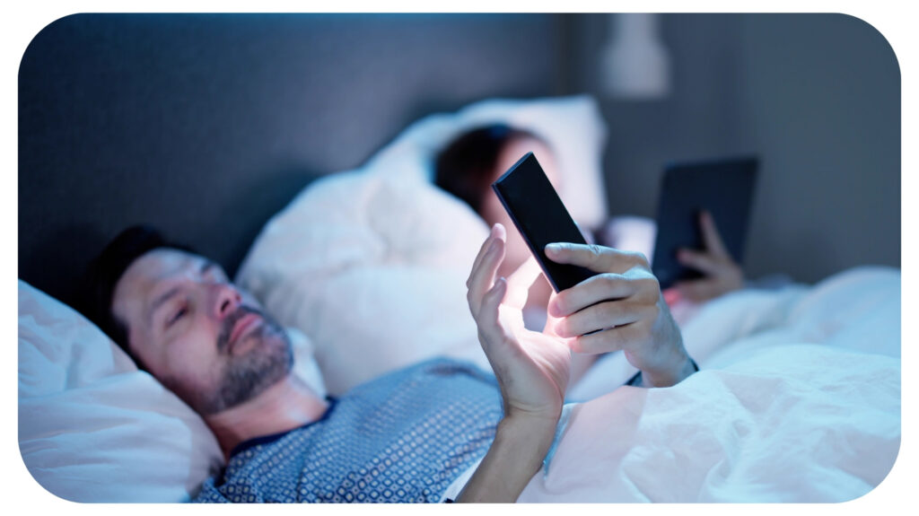 couple watching screens Before Sleeping.