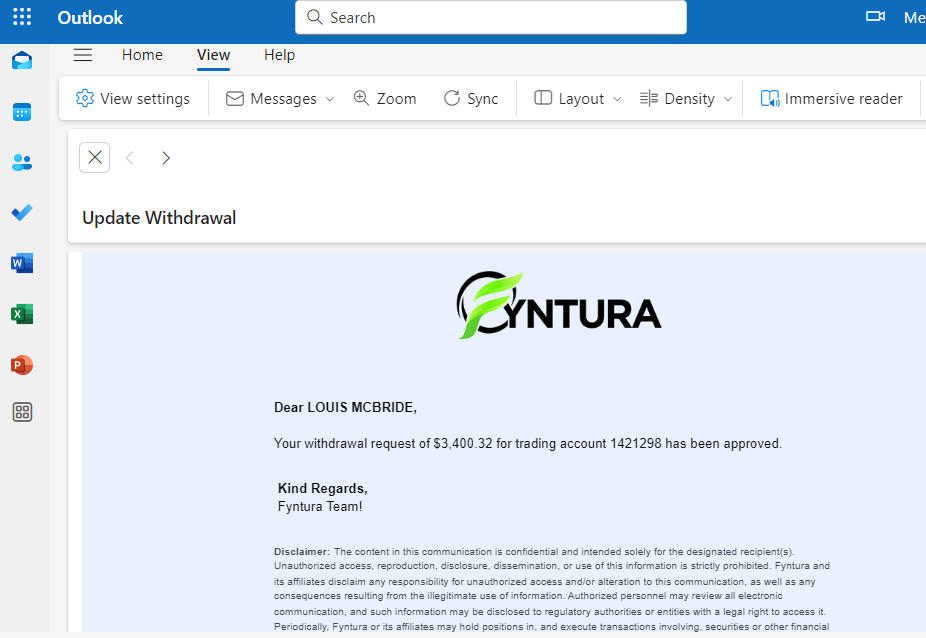 Fyntura Withdrawal Proof