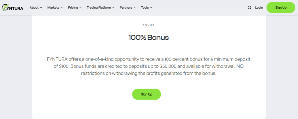 Fyntura's 100% Deposit Bonus