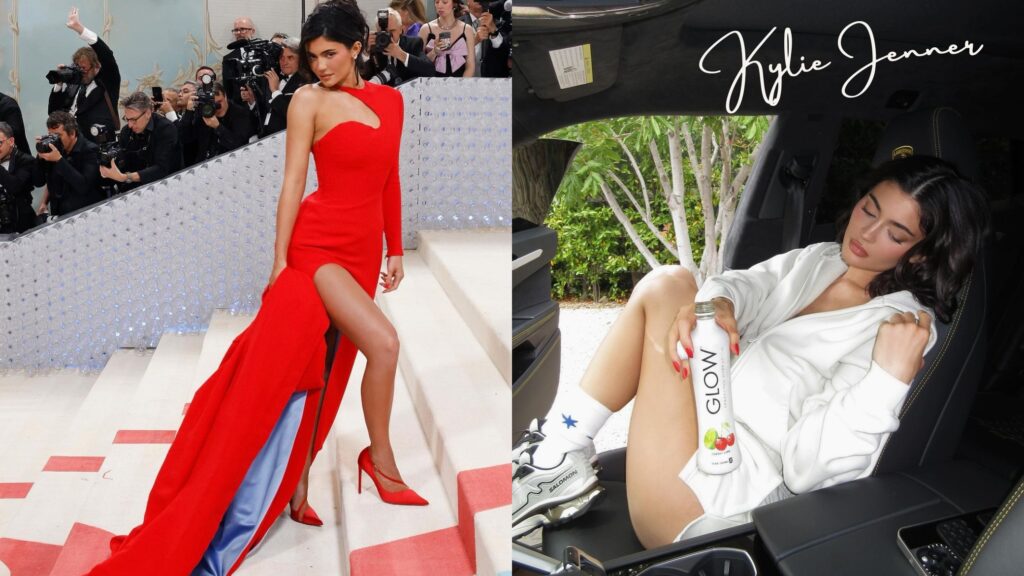 red kylie jenner and kylie jenner in car.