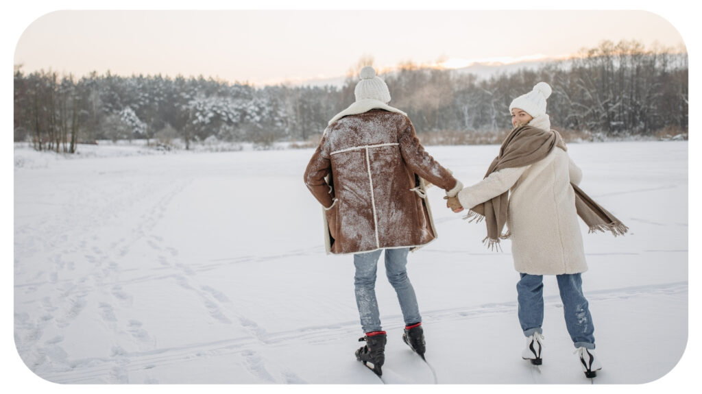 A Couple Ice Skating.