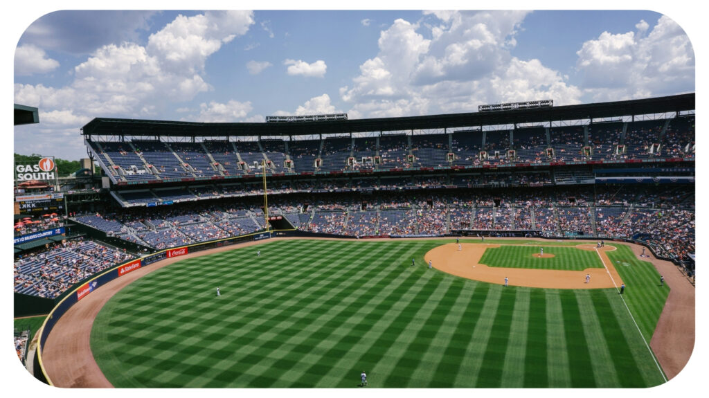 skyline photography of green ballpark.