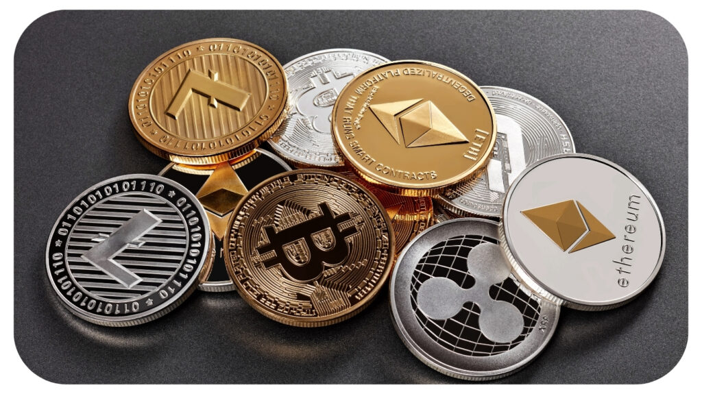 Different Coins of Cryptocurrency.